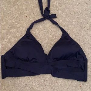 navy swimsuit top